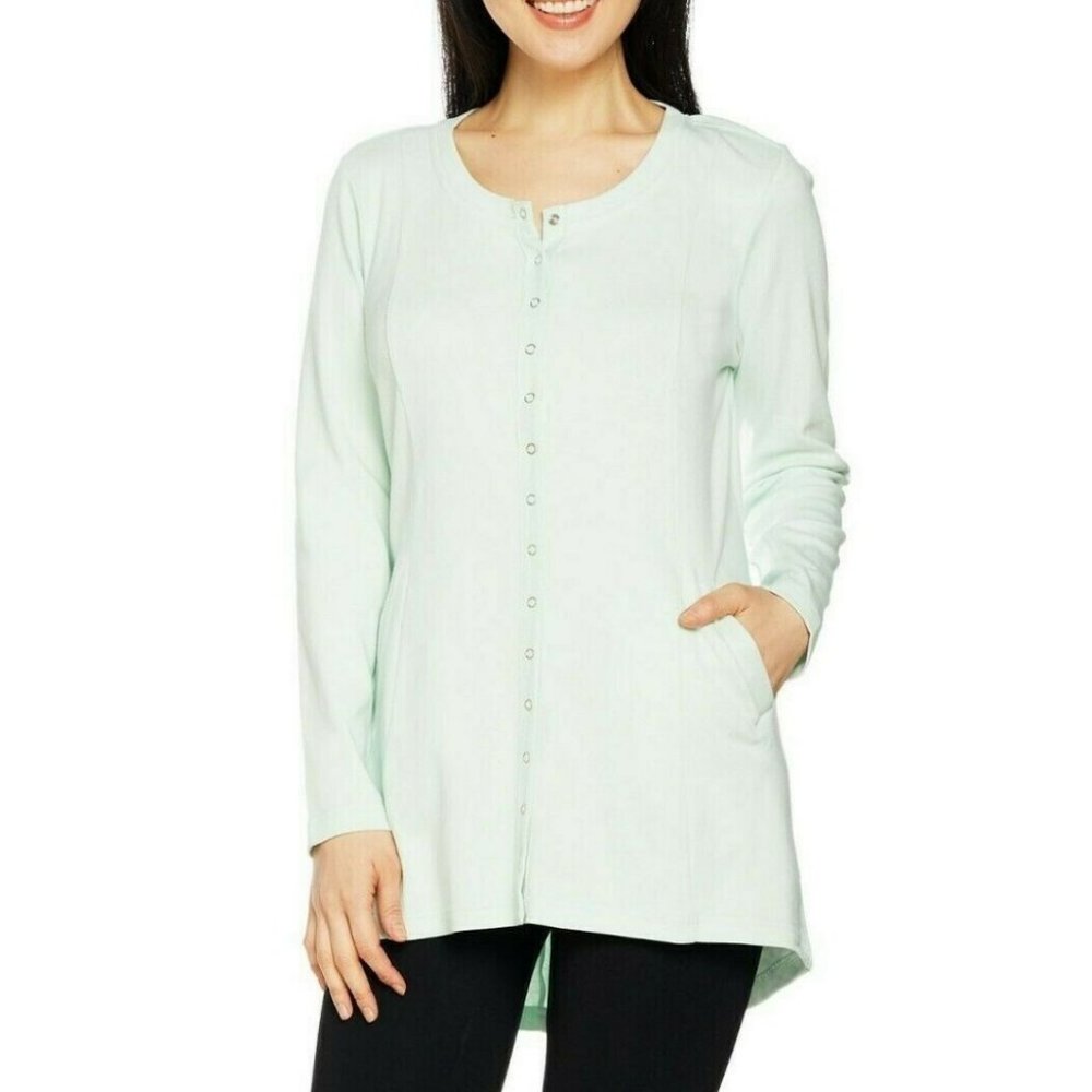 Linea Leisure by Louis Dell'Olio Scoop Neck High-Low Knit Top  10633